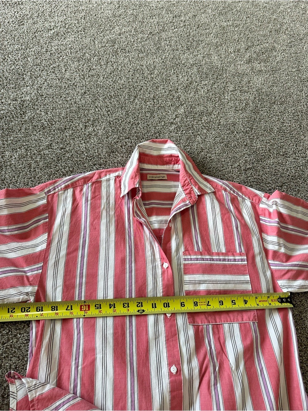 A Bronze Age Bruno Shirt Dress Size XS Watermelon Stripe - Picture 10 of 10